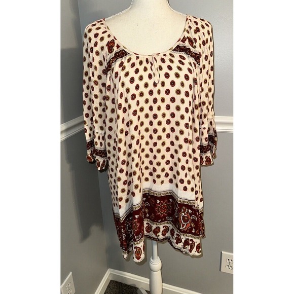 Altar'd State Tops - Altar'd State Top Womens L Tunic Peasant Blouse Paisley Scoop Neck 100% Viscose
